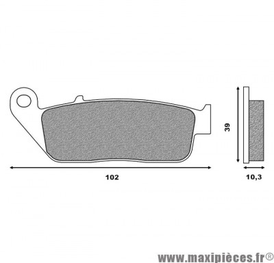 Plaquette de frein marque Newfren pour maxi-scooter honda 125 sh i 2013-2018 avant / kymco 250 xciting après 2005 avant / yamaha 125 xmax 2010-2017 avant (l 102mm - h 39mm - p 10.3mm) (fd0406bks) * Déstockage !