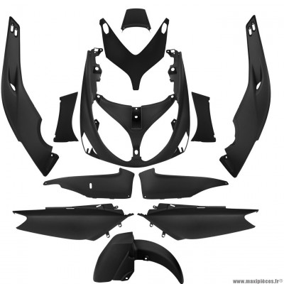 Kit carrosserie 12 pièces pour maxi-scooter yamaha t-max 500cc 2001-2007 couleur noir mat type origine