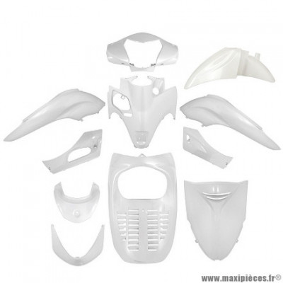 Kit carrosserie 11 pièces pour maxi-scooter honda sh 300 i 2007-2010 couleur blanc perle