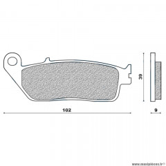 Plaquettes de frein 44 g1054 avant marque Galfer pour maxi-scooter 125 kymco downtown i 2009>2015 / kawasaki j300