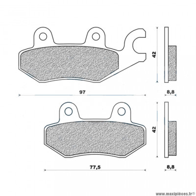 Plaquettes de frein 90 g1380 avant marque Galfer pour maxi-scooter 125 kymco grand dink / 250 / 400 suzuki burgman