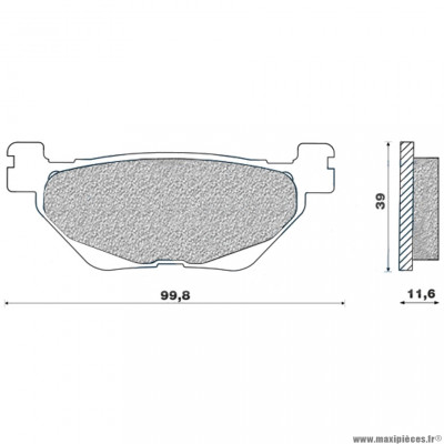 Plaquettes de frein 61 g1380 arrière marque Galfer pour maxi-scooter tmax 500 2001>2003 / 530 tmax après 2012