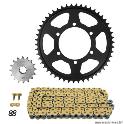 Kit chaine pour moto triumph 800 tiger 2011-2019, tiger abs 2011-2014 525 16x50 (diamètre couronne 106-125-10.5) (démultiplication origine) marque Afam