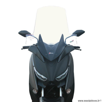 Pare brise pour maxi-scooter yamaha 125 xmax après 2017, 300 xmax après 2017, 400 xmax après 2017 transparent avec serigraphie (h 720mm - l 580mm) marque Faco