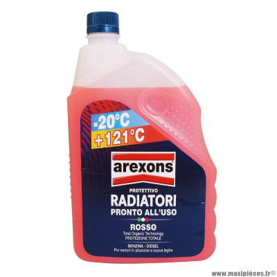 Liquide de refroidissement marque Arexons universal -20°c-+121°c rouge (2l)