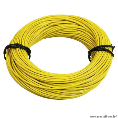 Fil électrique 0,75mm2 9-10 multibrin jaune (50m)