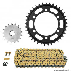 Kit chaine pour moto triumph 1200 t120 bonneville 2016-2019 525 17x37 (diamètre couronne 106-125-10.5) (démultiplication origine) marque Afam