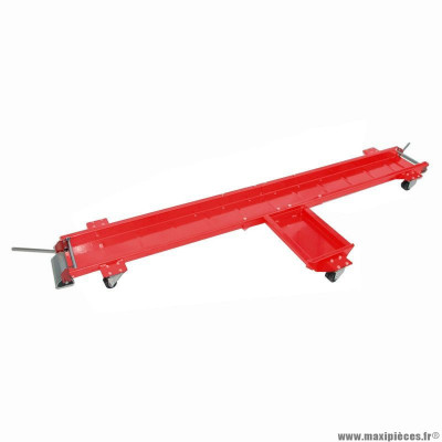 Range moto universel gm acier rouge à roulettes (dimension rail 200x20cm) (charge maxi 565kg)