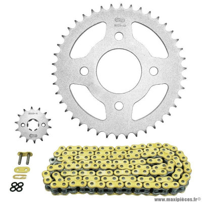 Kit chaine pour moto daelim 125 vl daystar 2001-2007 428 14x42 (diamètre couronne 58-90-10.5) (démultiplication origine) marque Afam