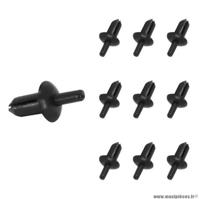 Rivet plastique noir diamètre 5 mm (x10)