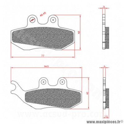 Plaquette de frein Brenta BR3017 Homologuée ECE R90 pour Moto, Maxi Scooter, Mecaboite, Scooter 50cc GILERA, PIAGGIO, DERBI, PEUGEOT, BETA, APRILIA, CPI