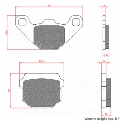 Plaquette de frein Brenta BR3075 Homologuée ECE R90 pour Scooter 50cc, Mecaboite PEUGEOT, DERBI, PIAGGIO