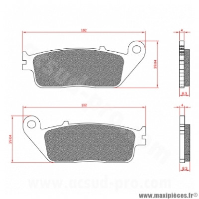 Plaquette de frein Brenta BR3059 Homologuée ECE R90 Avant pour Maxi Scooter YAMAHA, HONDA, KYMCO, BMW, SUZUKI