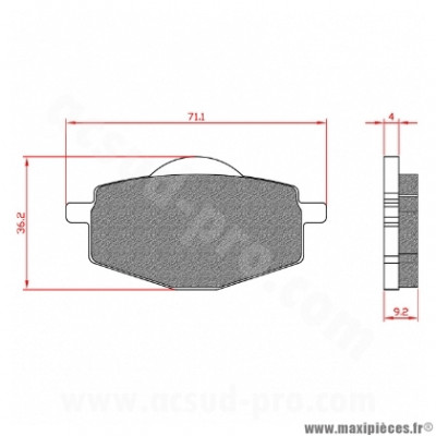 Plaquette de frein Brenta BR3085 arrière ECE R90 homologuée pour Mecaboite, Moto YAMAHA TZR 50cc, DT 50cc AM6, YBR 125 cc