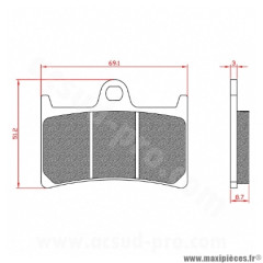 Plaquette de frein Brenta BR3094 Homologuée ECE R90 pour Maxi Scooter YAMAHA T-MAX 500 cc, T-MAX 530 cc, T-MAX 560 cc