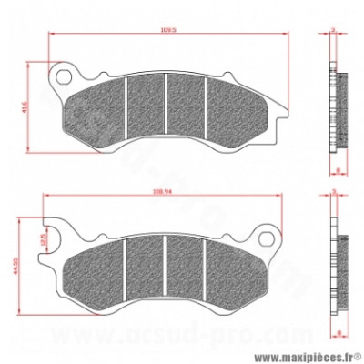 Plaquette de frein brenta BR3130 Homologuée ECE R90 pour Maxi Scooter HONDA, PEUGEOT, PIAGGIO