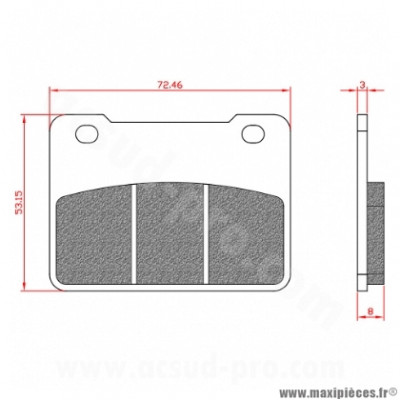 Plaquette de frein Brenta BR3174 ECE R90 Avant pour Maxi Scooter SYM MAXSYM 400 cc, MAXSYM 500 cc, MAXSYM 600 cc