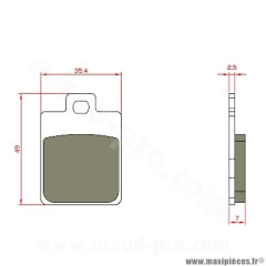 Plaquette de frein brenta BR3014 Homologuée ECE R90 pour Maxi Scooter, Scooter 50cc PIAGGIO, PEUGEOT, GILERA, SYM