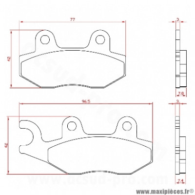 Plaquette de frein Brenta BR3063 pour APRILIA, BETA, DERBI, FANTIC, GAS-GAS, ITALJET, MALAGUTI, PEUGEOT, SUZUKI