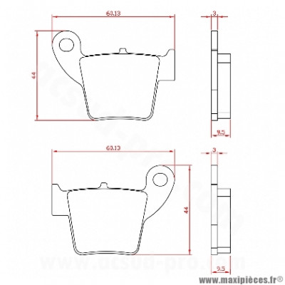 Plaquette de frein arrière Brenta BR3046 pour APRILIA, BETA, DERBI, FANTIC, GAS-GAS, ITALJET, MALAGUTI, PEUGEOT, SUZUKI