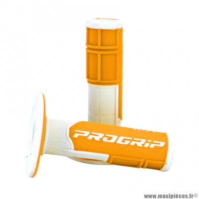 Revetement de Poignée ProGrip 801 Double Densité Fluo Design blanc/orange Fluo Closed End 115mm