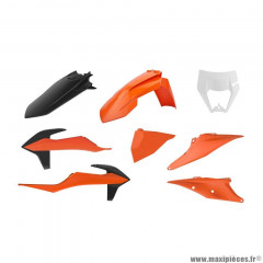 Carrosserie/Carenage Enduro Polisport Orange/Noir/Blanc 2020> (Kit plastiques 8 pièces) pour Moto KTM EXC 150 cc, EXC 250 cc, EXC 300 cc, EXC-F 250 cc, EXC-F 350 cc, EXC-F 450 cc, EXC-F 500 cc