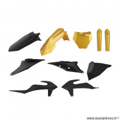 Kit plastiques Carrosserie/Carenage Polisport MX 10 pièces noir/or 2019> pour Moto, Quad KTM