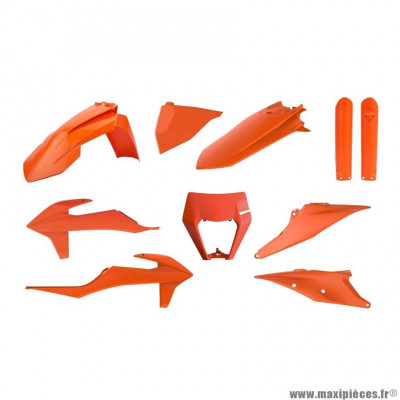 Carrosserie/Carenage Polisport Enduro orange 2020> (kit plastiques 10 pièces) pour Moto KTM