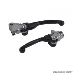 Levier de frein/embrayage Polisport Off Road rétractable pivot incassable noir (paire) 2014>2015 pour Moto HUSQVARNA, KTM