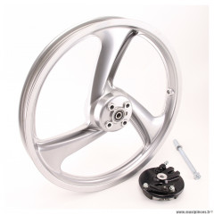 Roue/jante avant Grimeca 17'' alu gris métallisé 3 bâtons origine MBK 51 Magnum Racing XR * Déstockage !