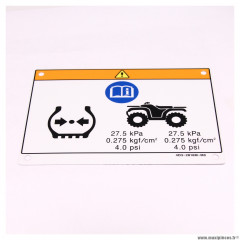 Plaque / sticker / étiquette d'information pneu origine 4D32816MM0 Yamaha pour quad YFM 250/700 Raptor * Déstockage !