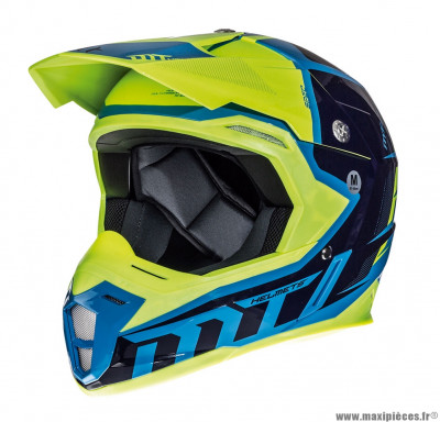 Casque moto cross adulte MT Synchrony Spec taille XXL (T63-64) couleur bleu/jaune fluo