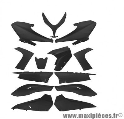 Kit 13 pièces carrosserie noir mat pour maxi scooter 500cc yamaha t-max 2008>2012